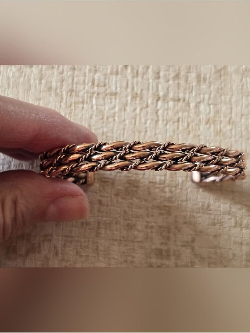 Navajo Copper Cuff Bracelet by Elaine Tahe - Picture 2 of 4